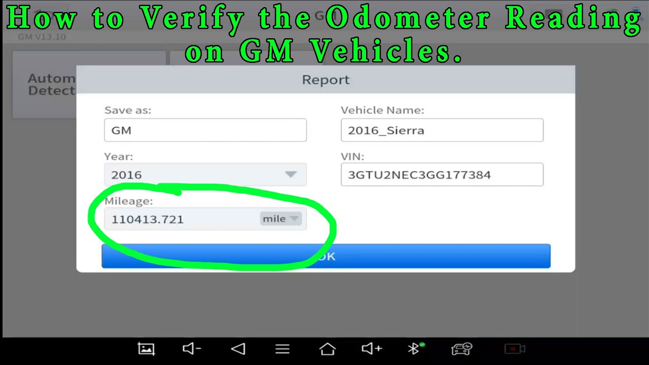 How to Verify the Odometer Mileage Reading on GM Vehicles using the Xtool D8 Scan Tool.