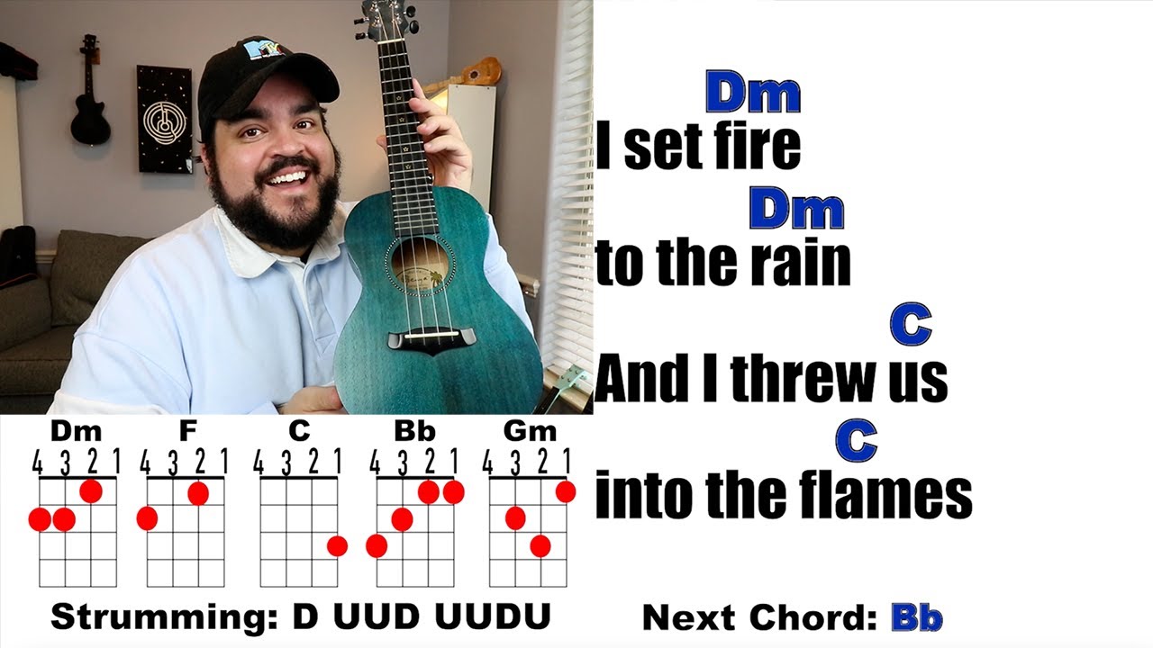 SET FIRE TO THE RAIN - Adele (Ukulele Play Along with Chords and Lyrics)