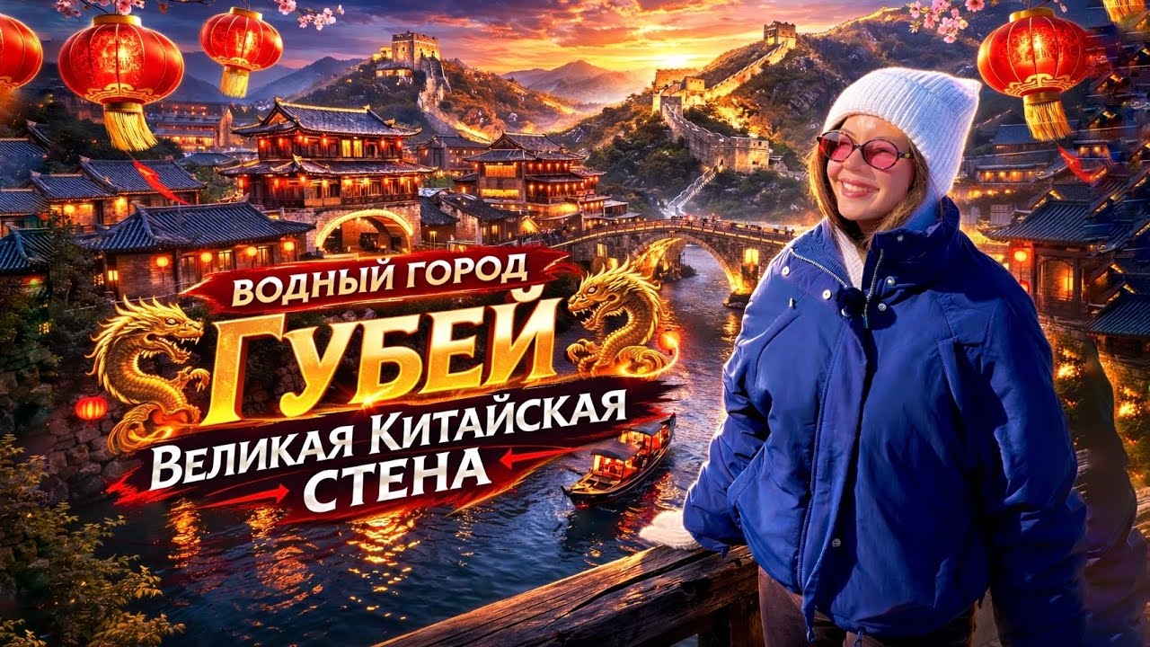 Water town. Город на воде Губей. Великая Китайская стена участок Симатай