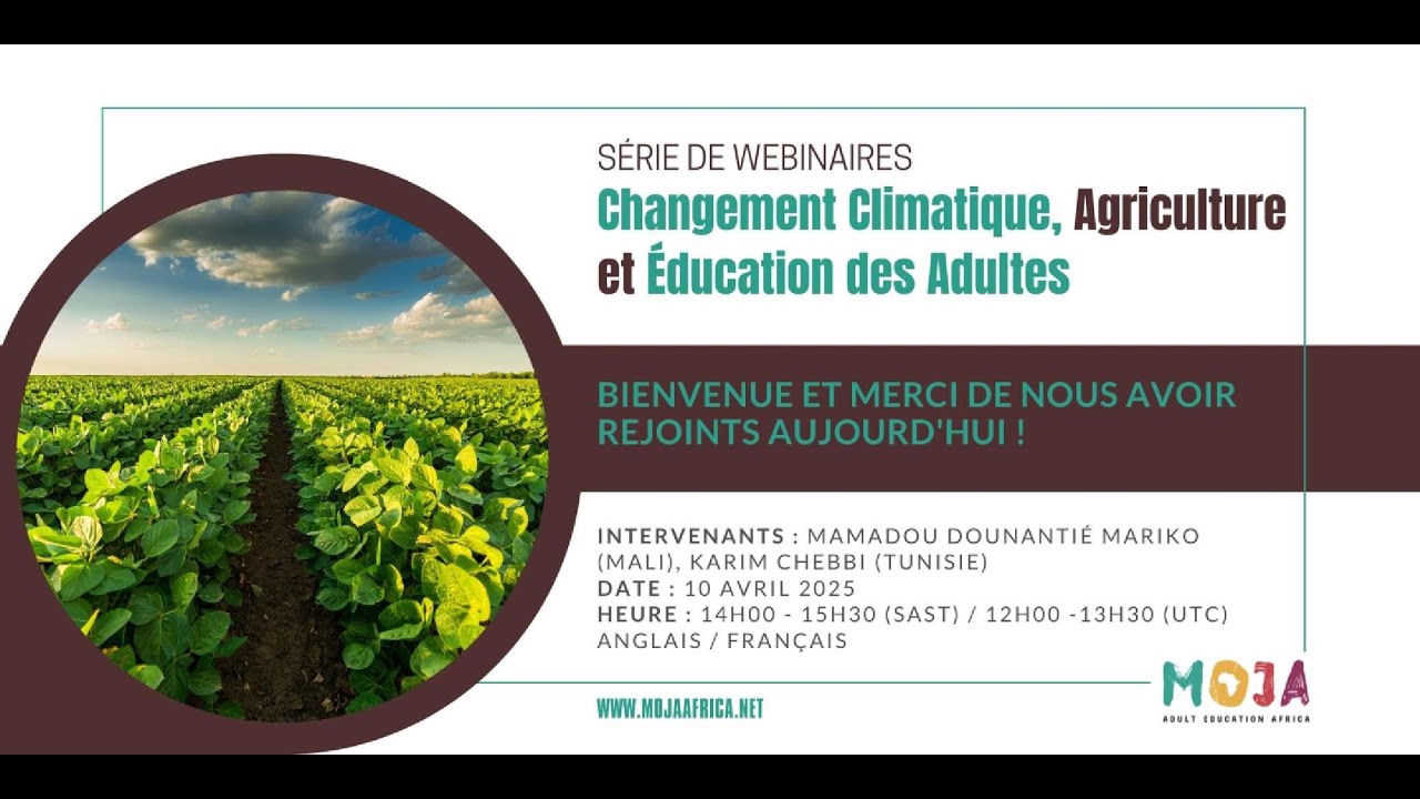 WEBINAR: Changement Climatique, Agriculture et Education des Adultes