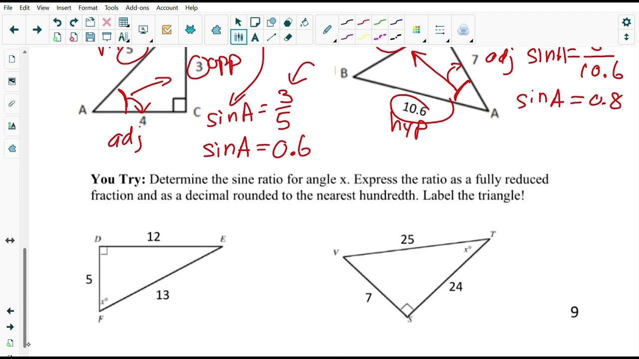 Trigonometry Lesson 2 Trigonometric Ratios