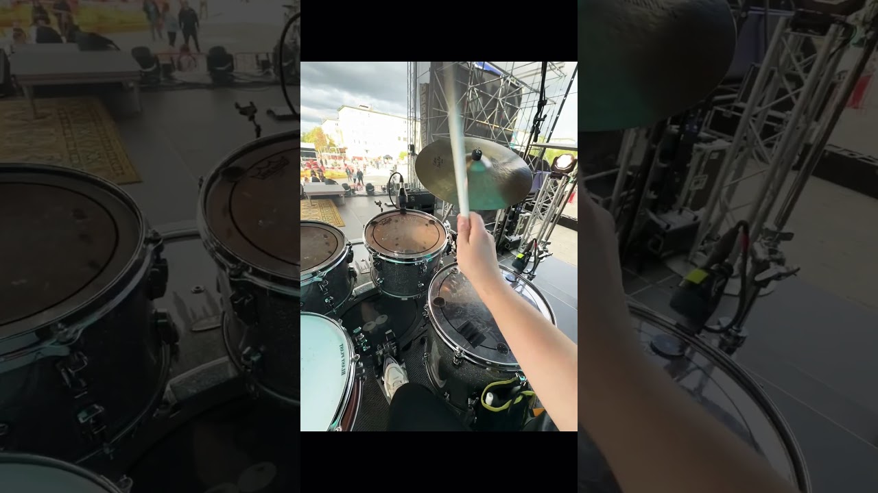 Monitor mix tune.. #drums #livedrumming #drumcam #drum #soundcheck #drummix #drummer #drumming