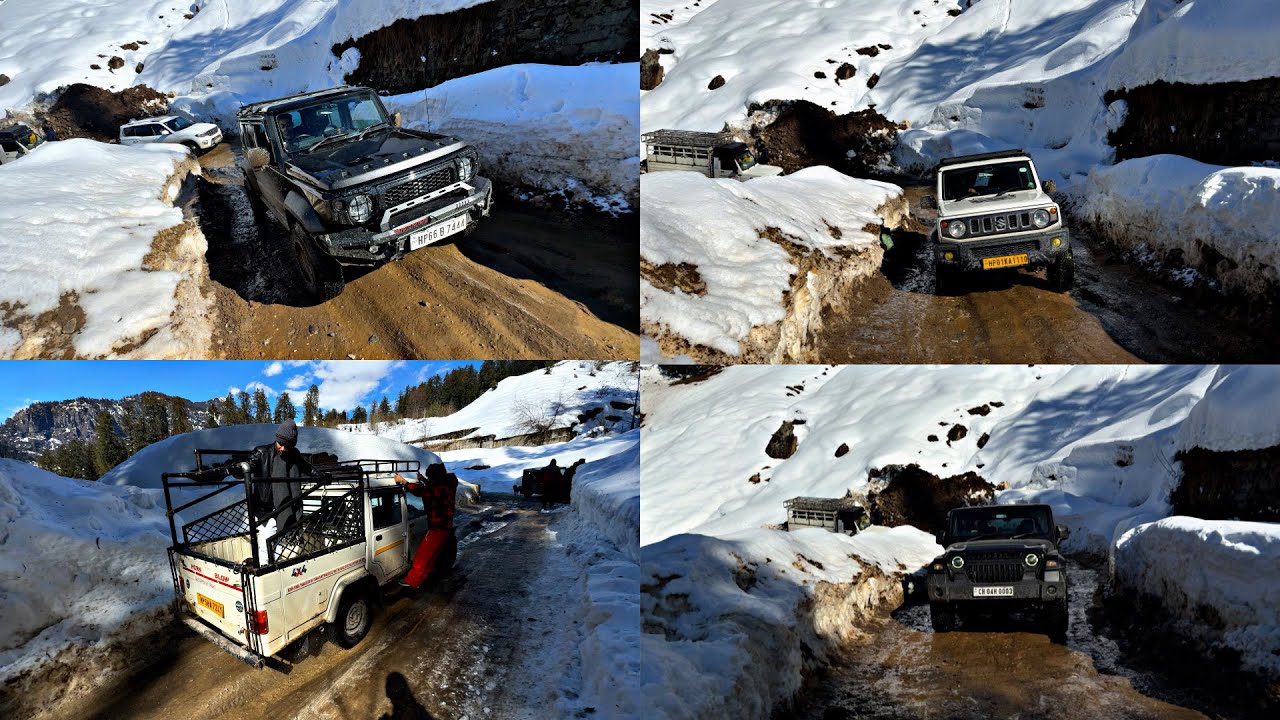 Sliding Cars on Black-Ice in Manali 😱 | Snowfall update 