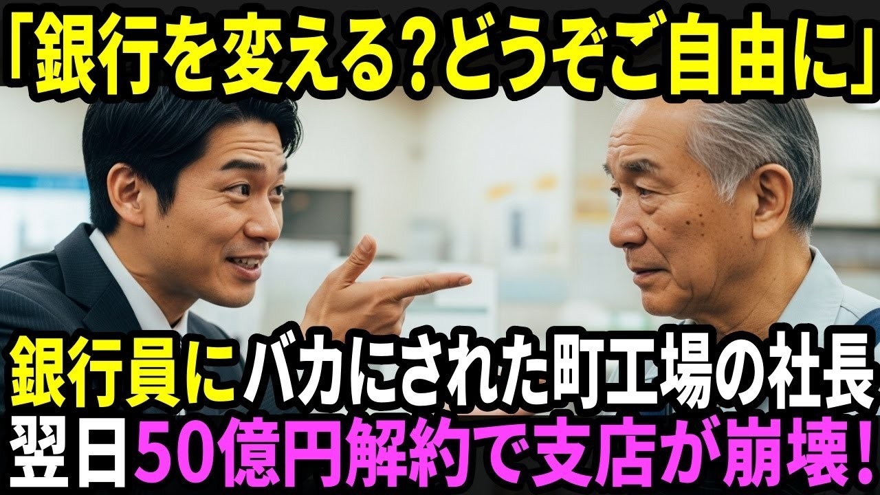 「ウチは大手しか相手にしません」作業服の老人を門前払いにしたエリート銀行員──翌日、500億の契約解除で顔面蒼白！