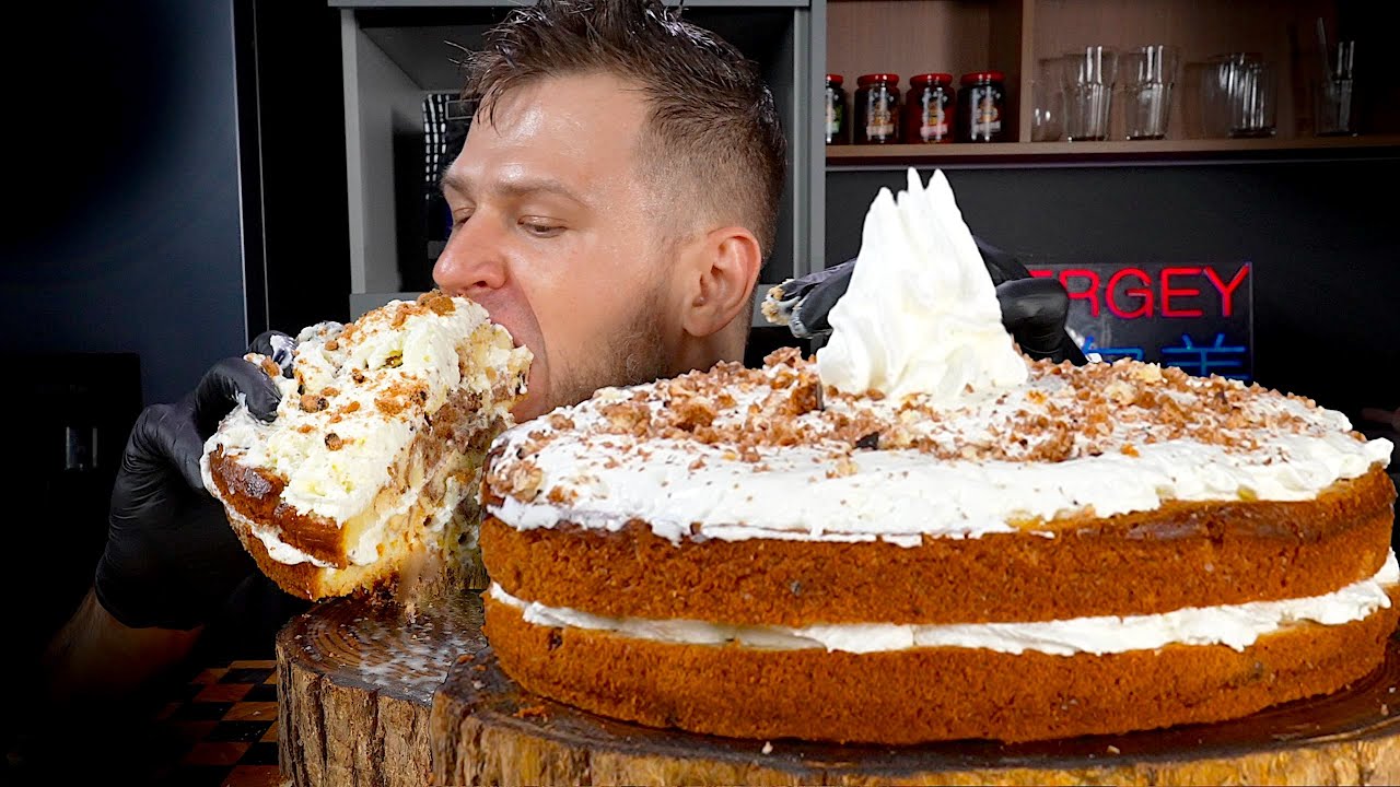 OMG I FINISH WHOLE CAKE, ASMR MUKBANG, АСМР МУКБАНГ, 먹방, 大食い, たべる, 谢尔盖