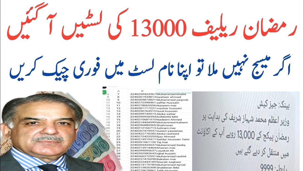 Ramzan Relief 13000 List Aa Gai|Apna Nam Fori Check Krin|