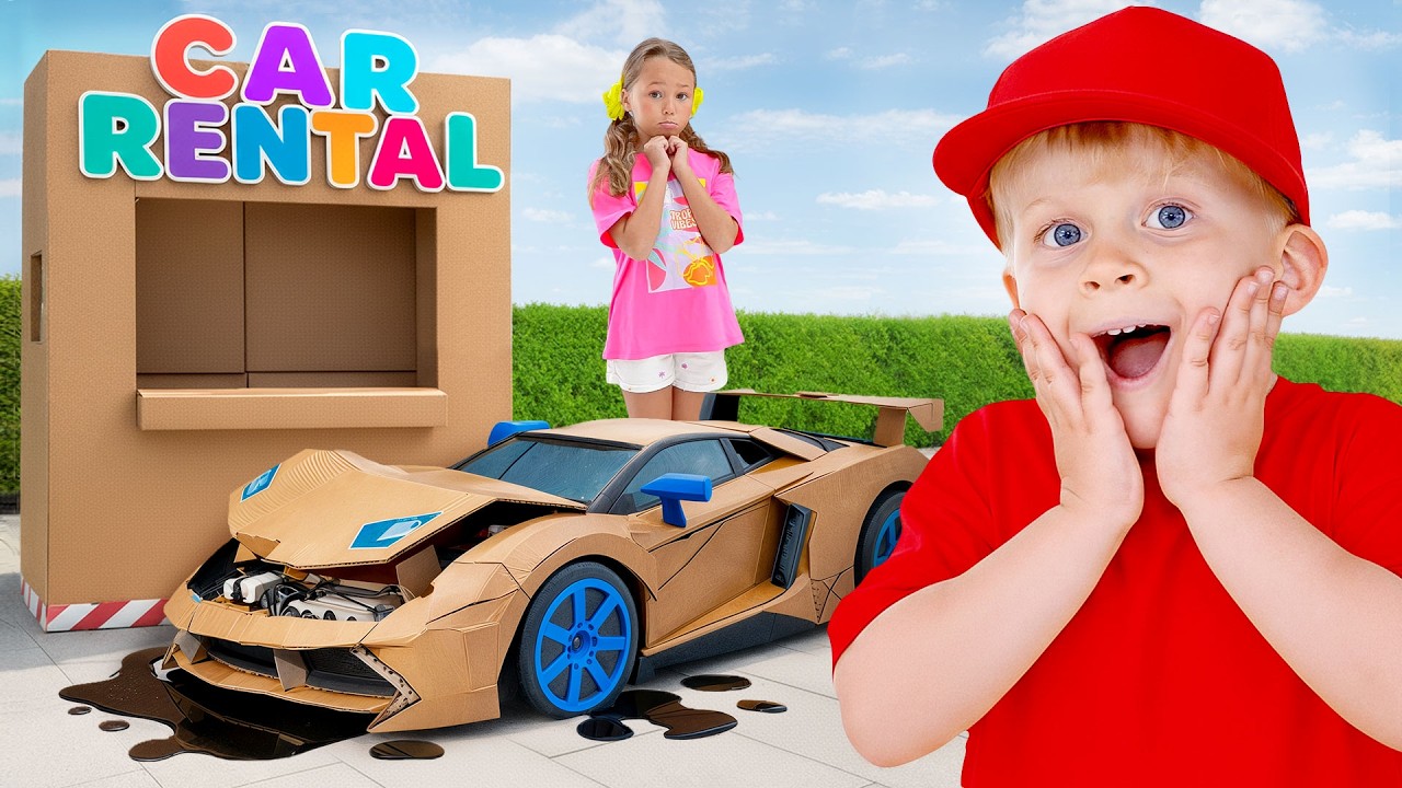 🏎️ DESAFIO DO CARRO DE PAPELÃO! 📦 Aventura sobre Rodas com Oliver e Adam