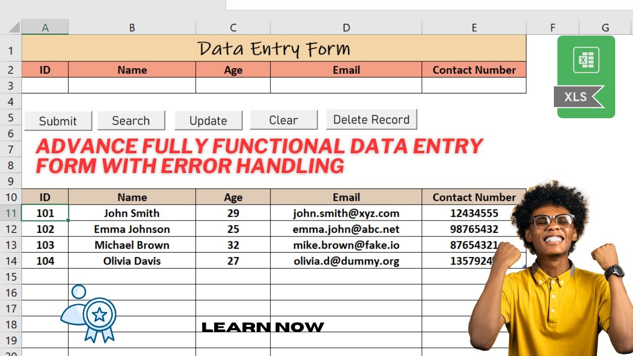 Excel VBA: Smart Data Entry Form with Search, Edit & Delete with Error Handling