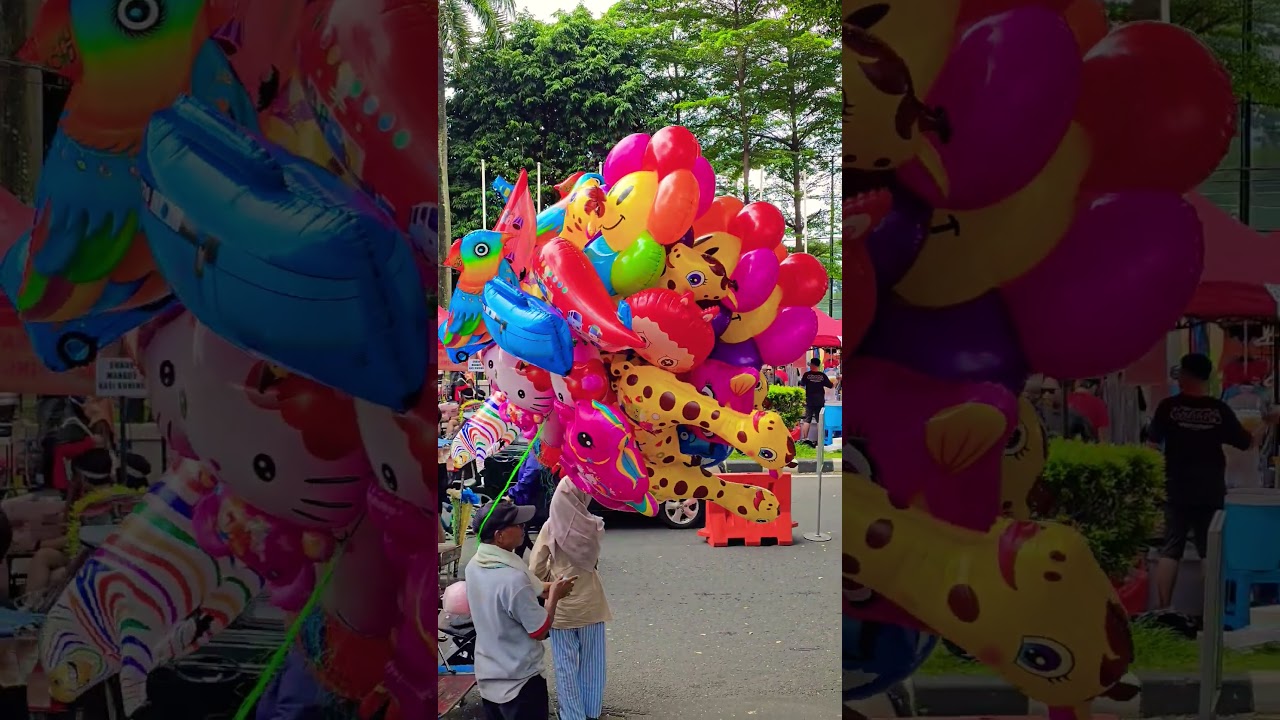 balon gas karakter melayang