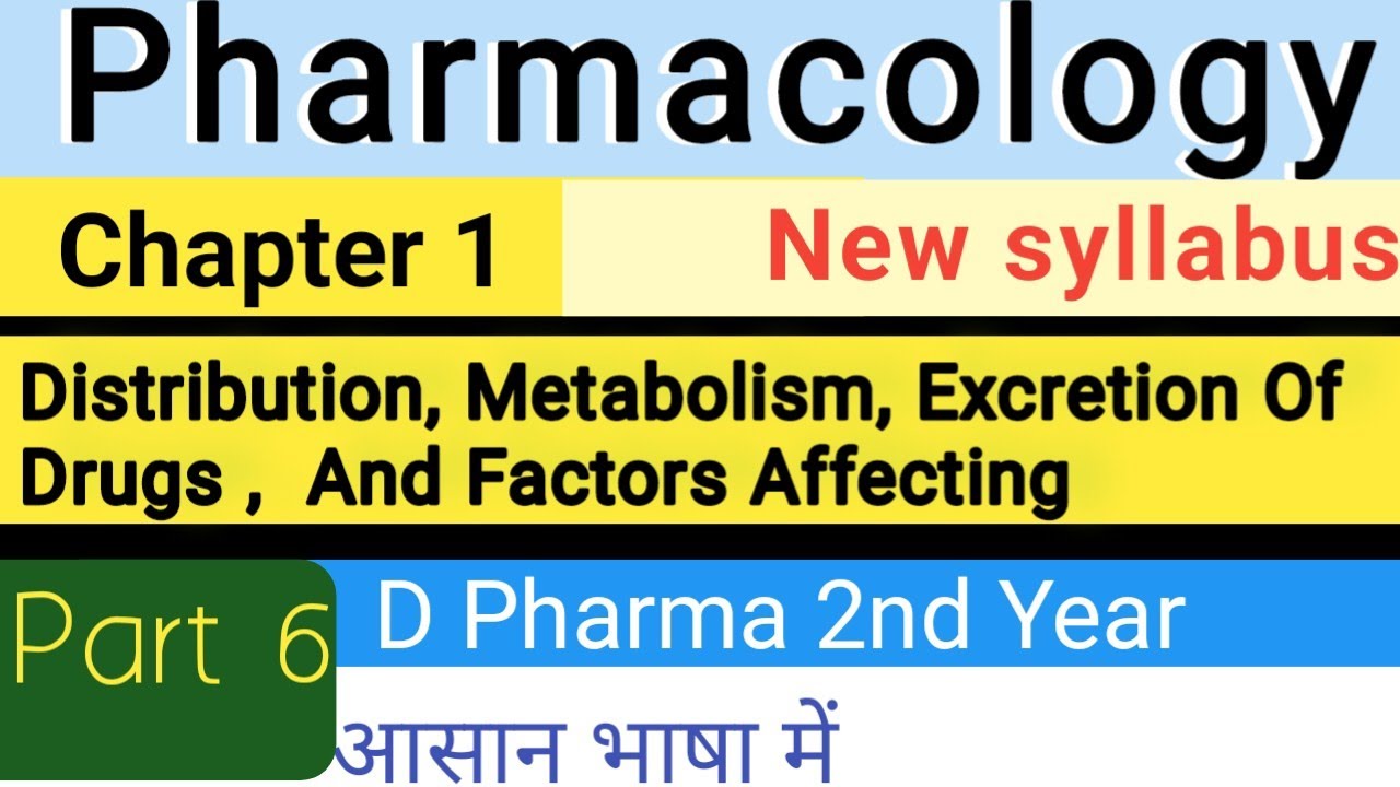Pharmacology chap. 1  Part 6 || Distribution Of Drugs || #Metabolism_Of_Drugs || Excretion Of Drugs