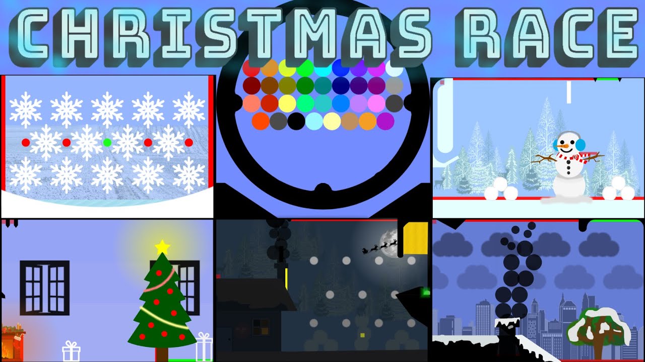 35 Marble Race EP. 21 : Christmas Race (in Algodoo) | RED HUY