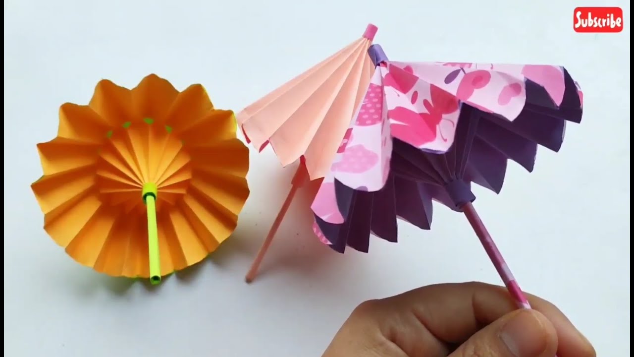 ORIGAMI sombrilla 👍 fácil y rápido papiroflexia (umbrella easy and fast)