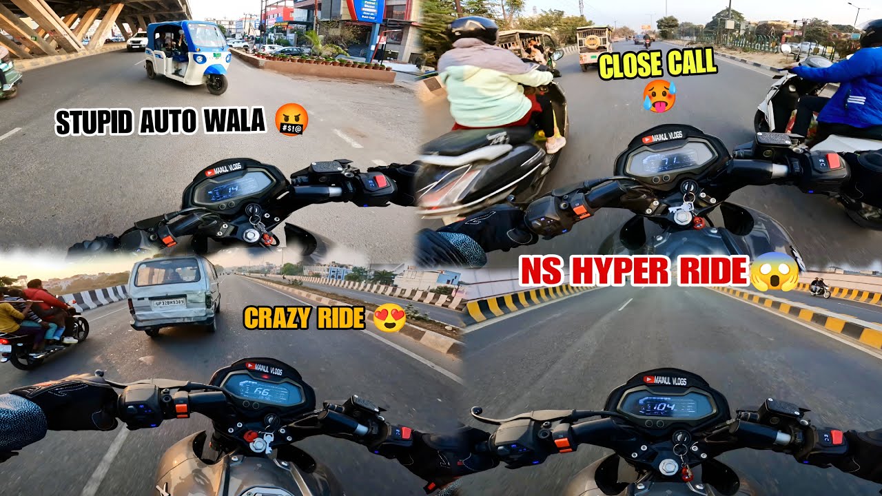 CRAZY HYPER RIDE ON NS 125 🥵 CRAZY CLOSE CALLS 😱 
