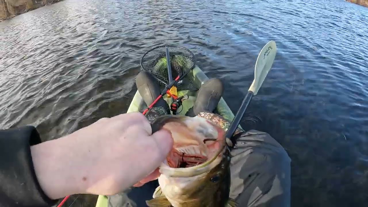 First Kayaking of Spring and a Bass Joins Me