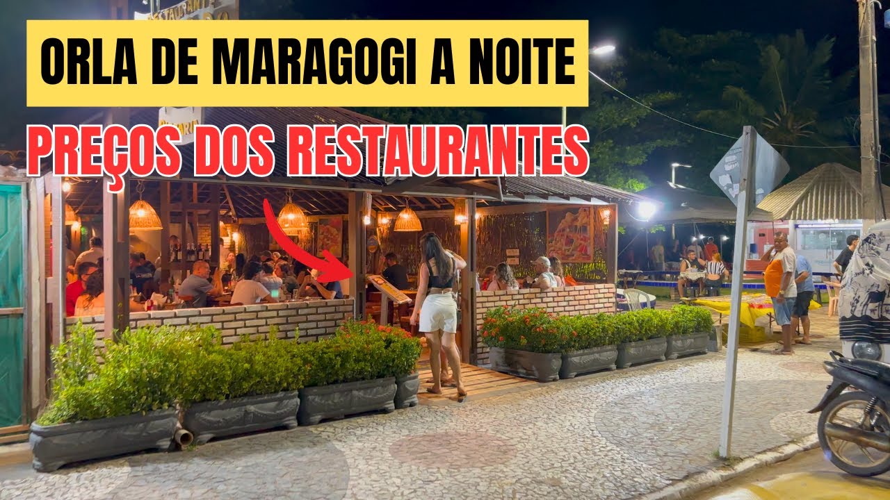 A NOITE DE MARAGOGI TOUR PELA ORLA DO CENTRO COM PREÇOS HOJE 09/10/2025 #alagoas