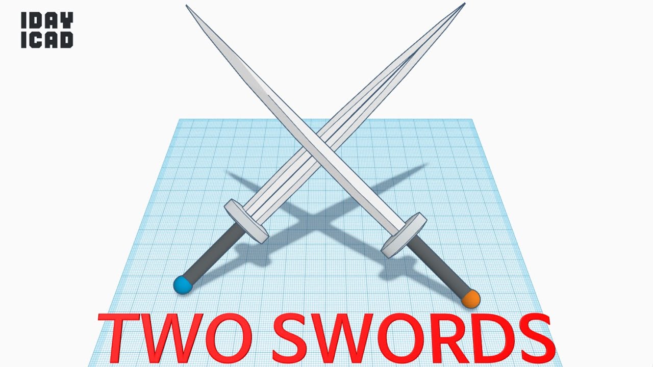 [1DAY_1CAD] TWO SWORDS (Tinkercad : Know-how / Style / Education)