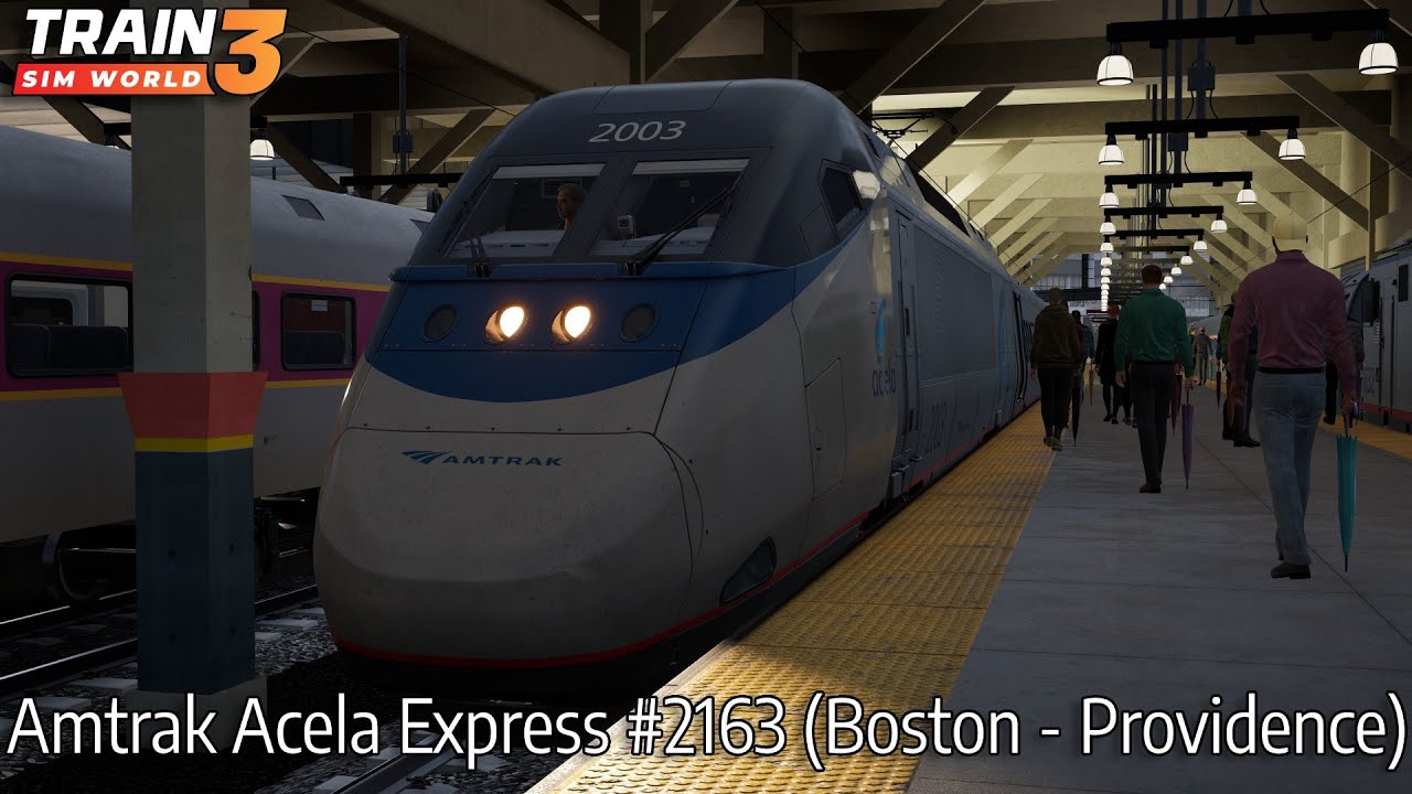 Amtrak Acela Express #2163 (Boston - Providence) - Northeast Corridor - Acela - Train Sim World 3