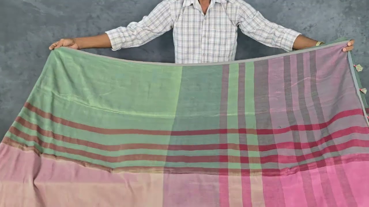 Multi-color bhagalpur linen cotton saree TR042 #linencottonsarees #bhagalpurcotton #sareeonline