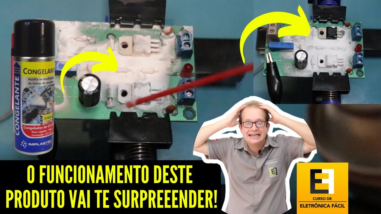Como Encontrar Curto Circuito em PCB com SPRAY CONGELANTE Implastec - Eletrônica Fácil