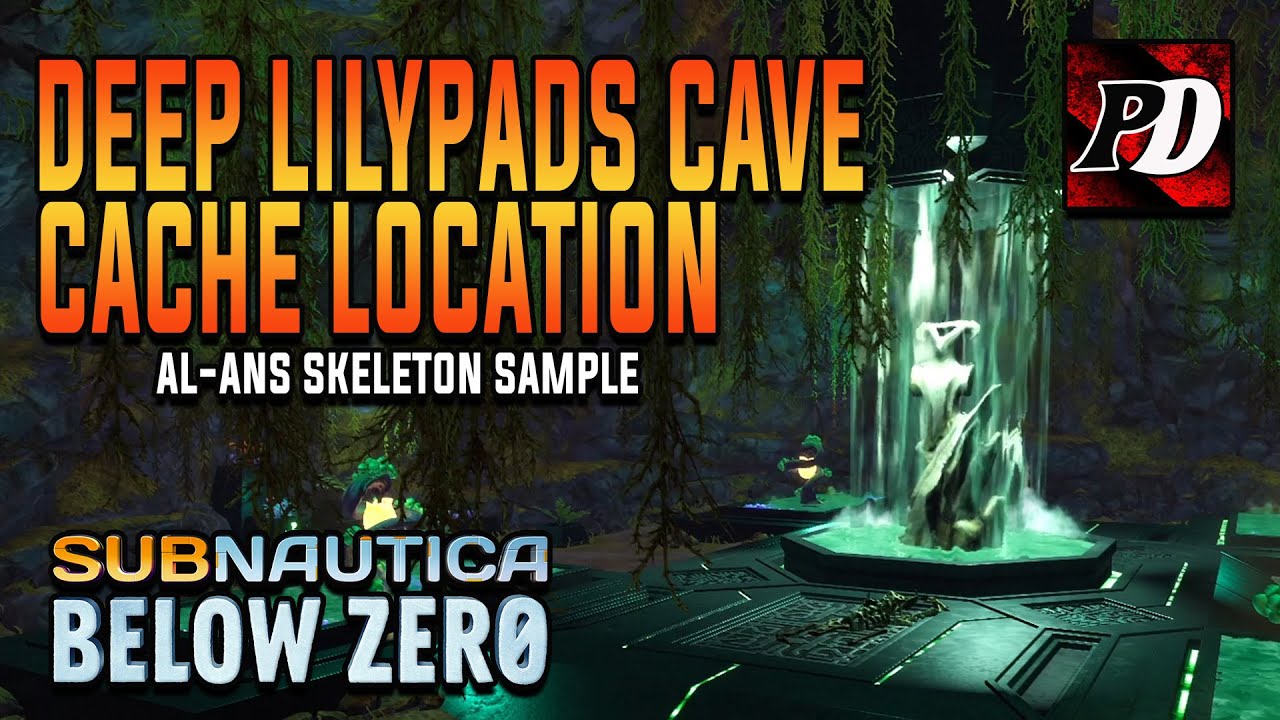 Deep Lilypads cave cache |  subnautica below zero | al an skeleton fragment