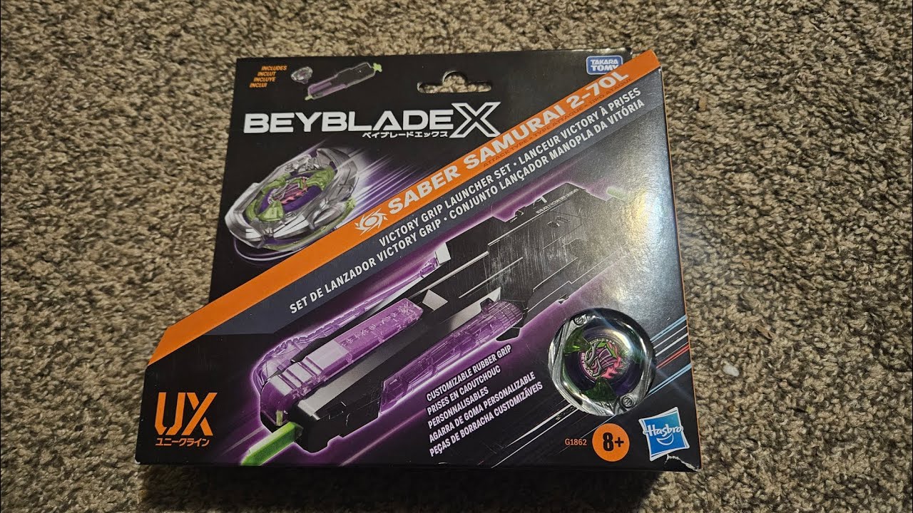 Saber Samurai 2-70L and Victory Grip Launcher Unboxing! Beyblade X from Hasbro!