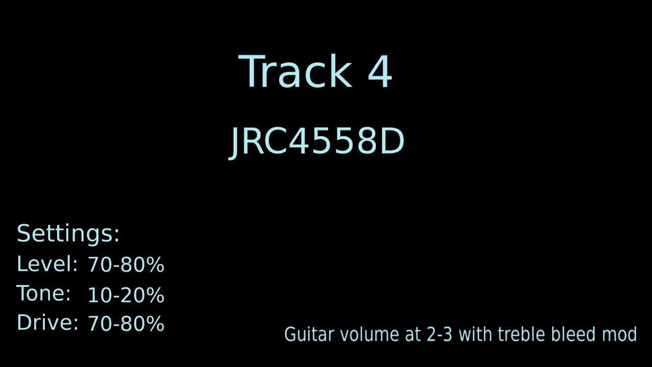 OP Amp Comparison in TS/SD Type Overdrive JRC4458 D, NE5532, TL072