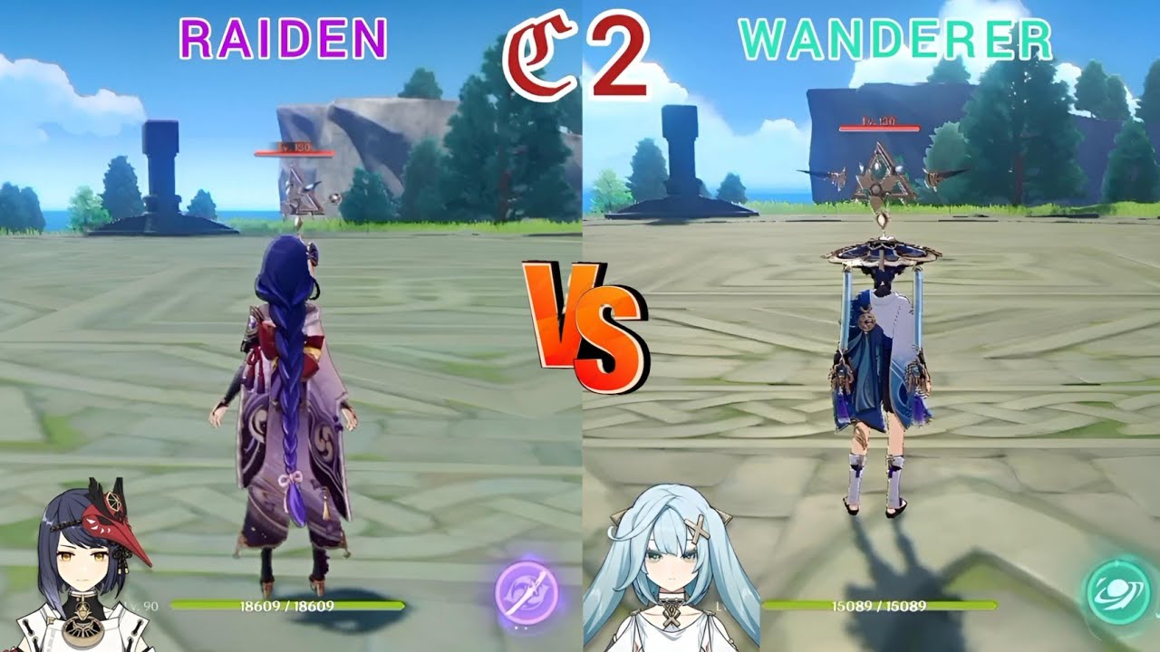 Raiden Shogun with sara VS Wanderer with Faruzan | DPS C2 comparison