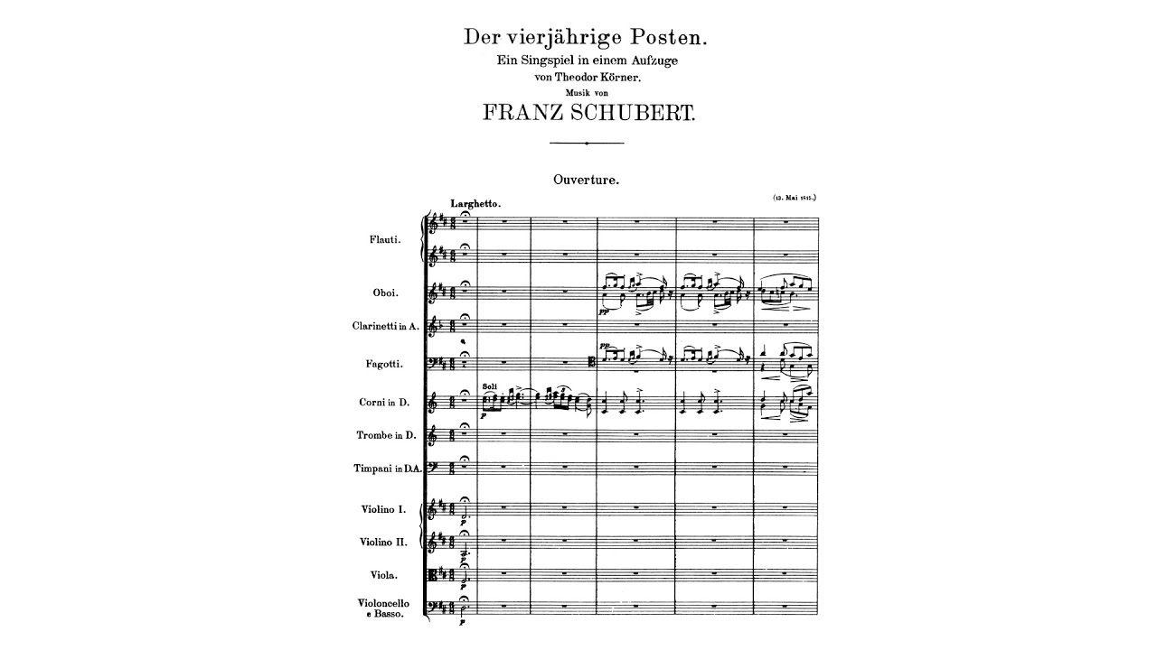 Schubert: Der vierjährige Posten, Overture, D 190 (with Score)