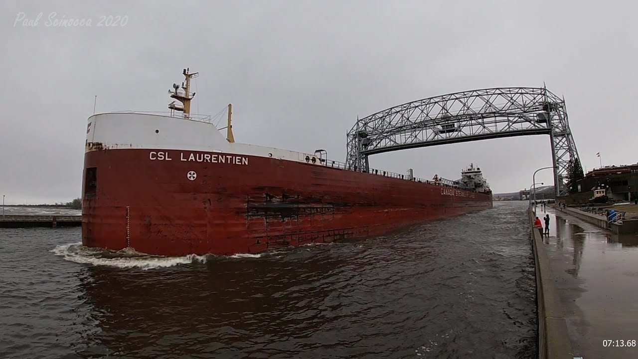 Came with salt, leaving light. The CSL Laurentien Departs Duluth 032920