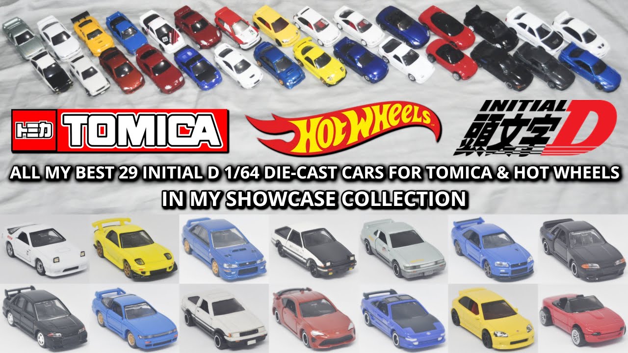 All My Best 29 Initial D 1/64 Die-cast Cars for Tomica & Hot Wheels in My Showcase Collection