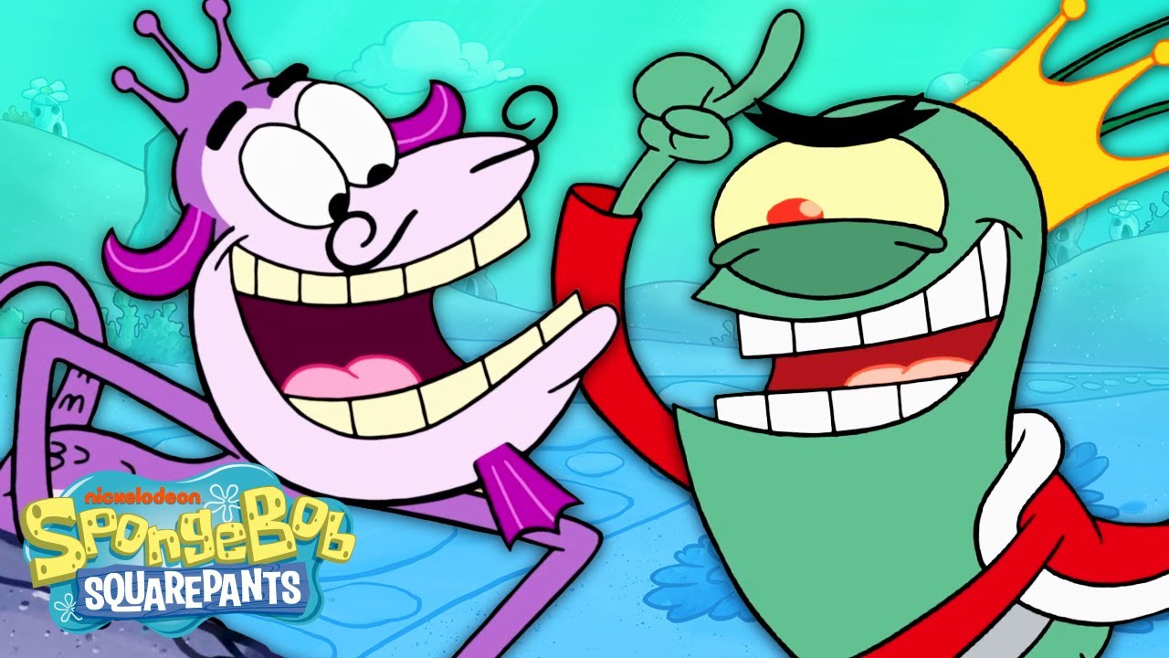 Plankton Becomes the Ruler of Sea Monkeys! 👑 | King Plankton | SpongeBob