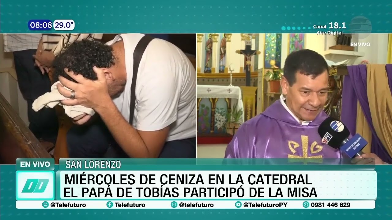 El papá de Tobias participó de la misa del miércoles de ceniza