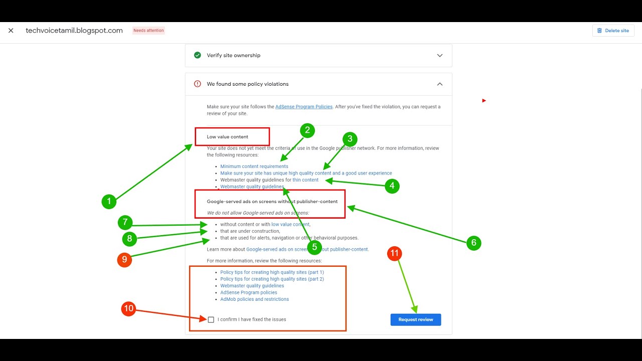 Adsense low Value Content fix, how to fix low value content