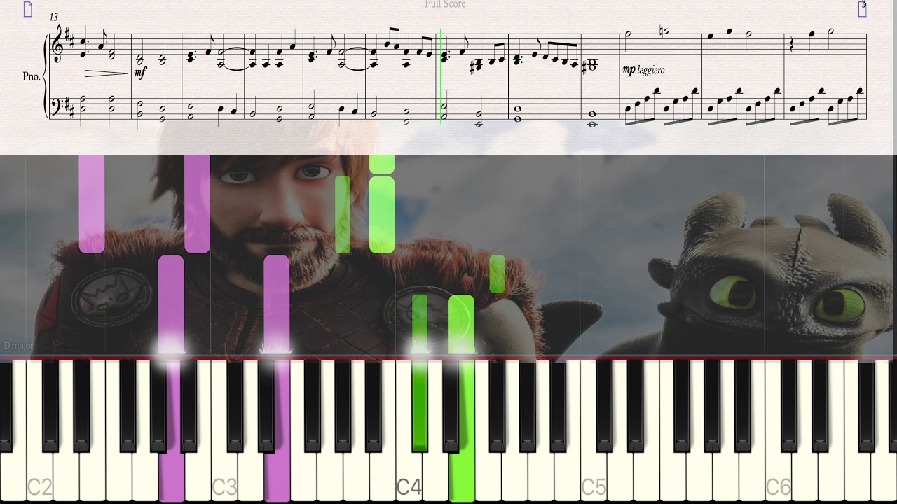 How To Train Your Dragon Main Theme - Piano Tutorial