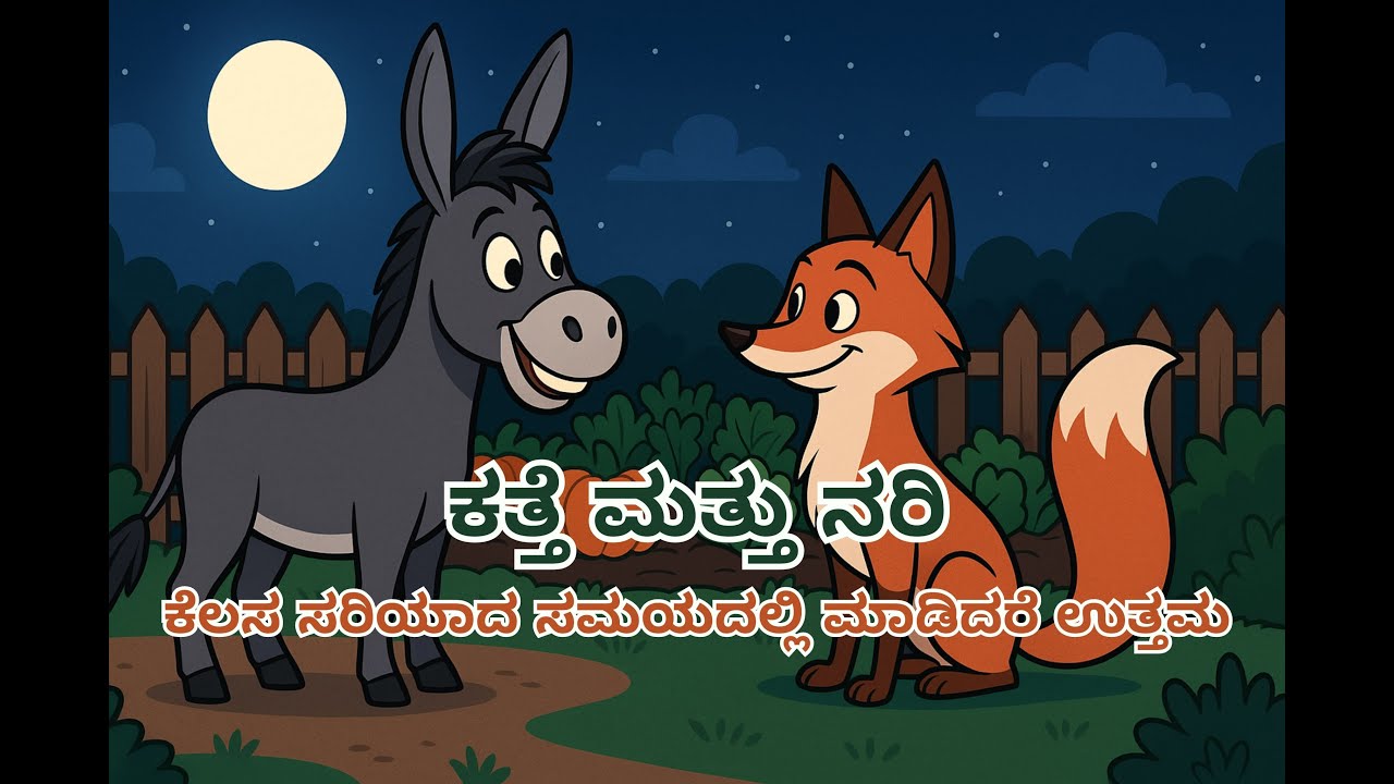 ಕತ್ತೆ ಮತ್ತು ನರಿಯ ಪಾಠ | Kannada Moral Story on Timing & Wisdom