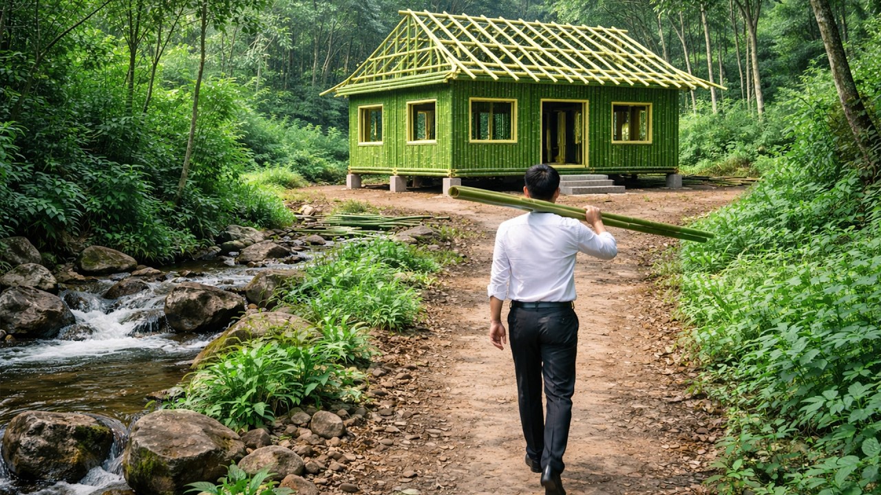CEO Leaves the City to Build a Bamboo House in the Forest for His Chickens