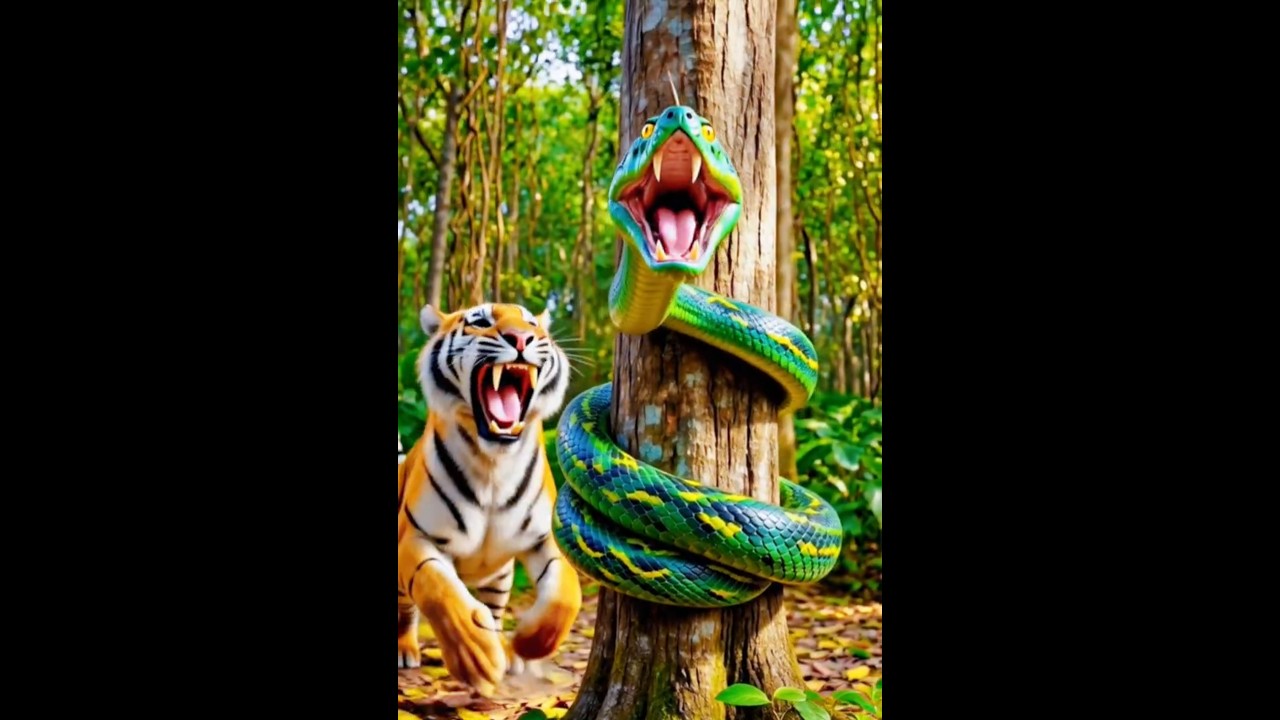 Tiger Saves Bird Eggs from Giant Snake! 😱🐅 