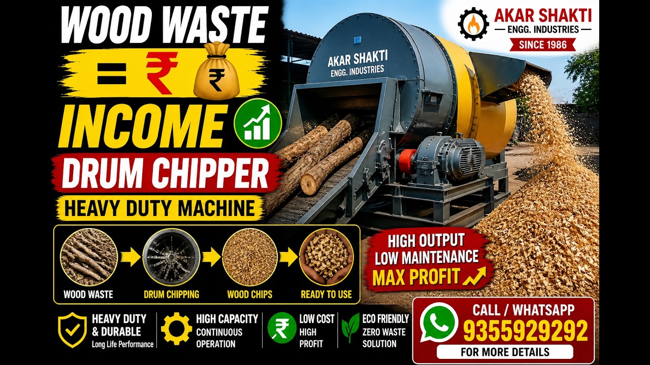 Wood chipper || drum type wood chipper || heavy duty wood chipper machine || drum chipper looks