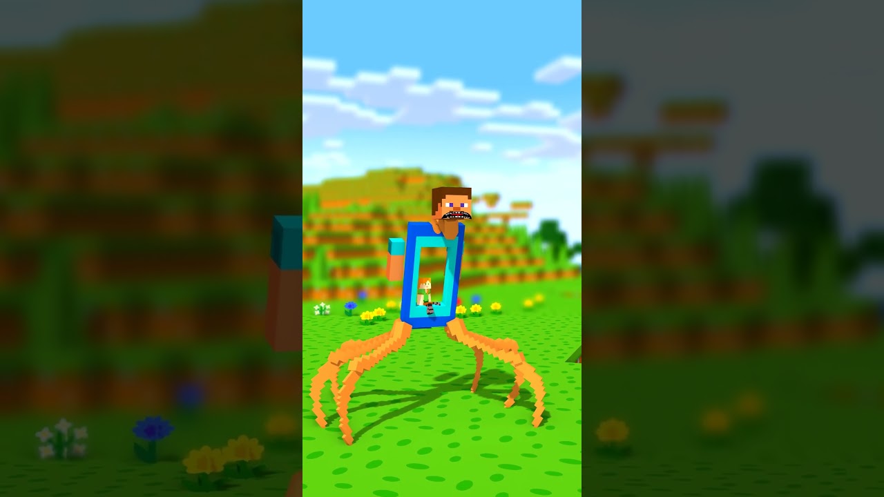 Steve SMALL OR GIANT spider!!!??? - Alex and Steve Adventures #minecraft #shorts