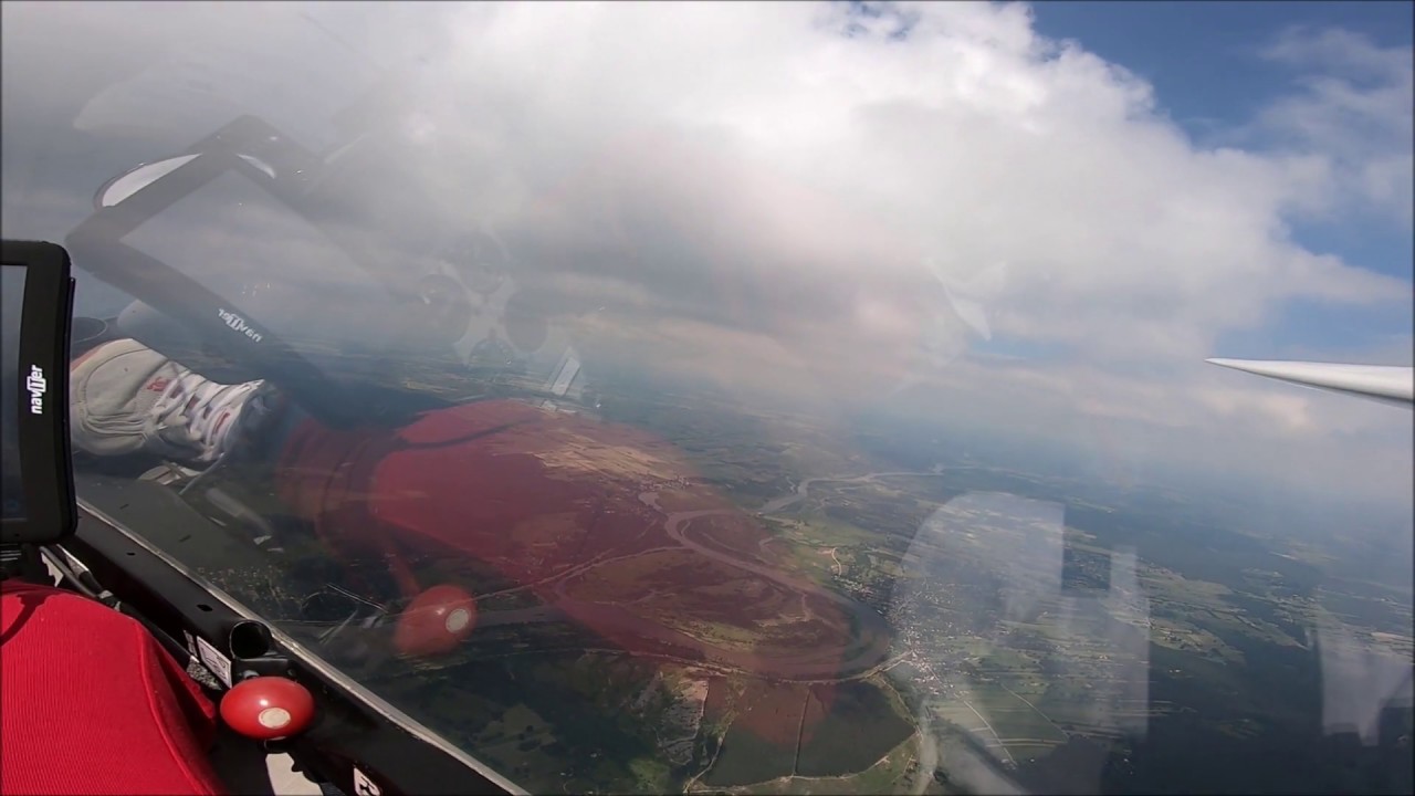 Under changing conditions with glider outlanding.