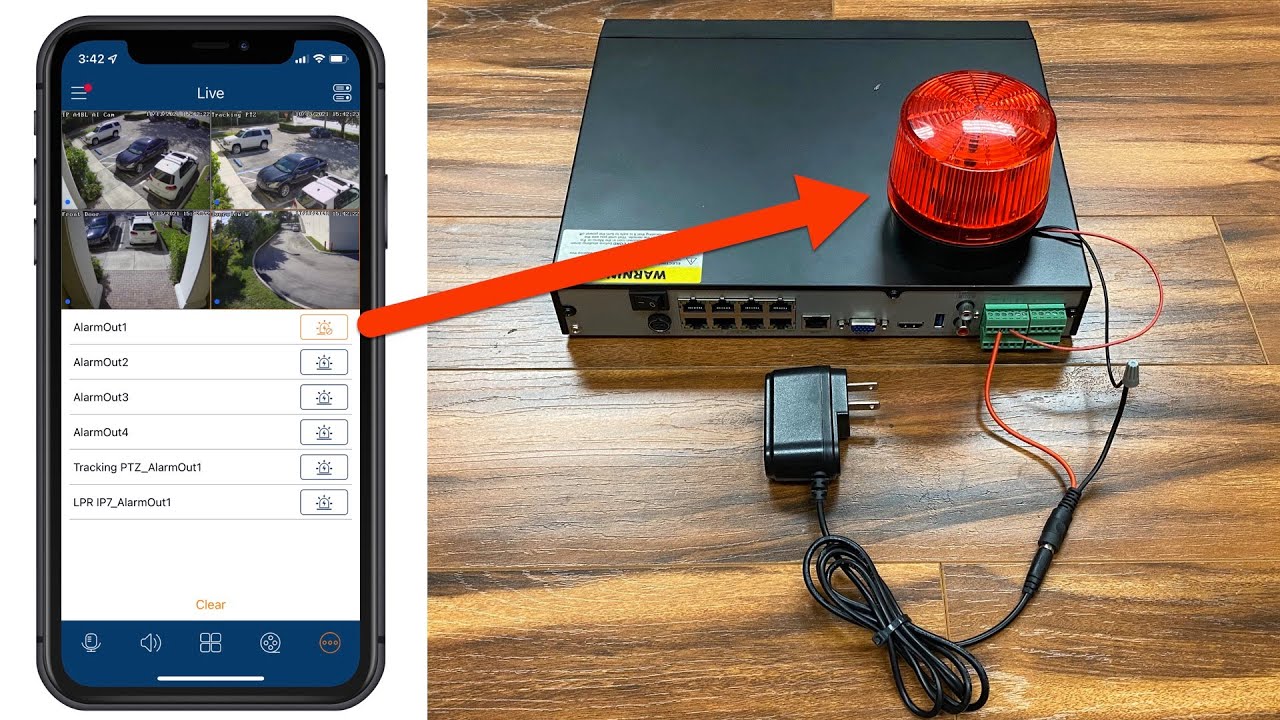 Trigger Alarm Relay Output on Security Camera DVR from iPhone Mobile App