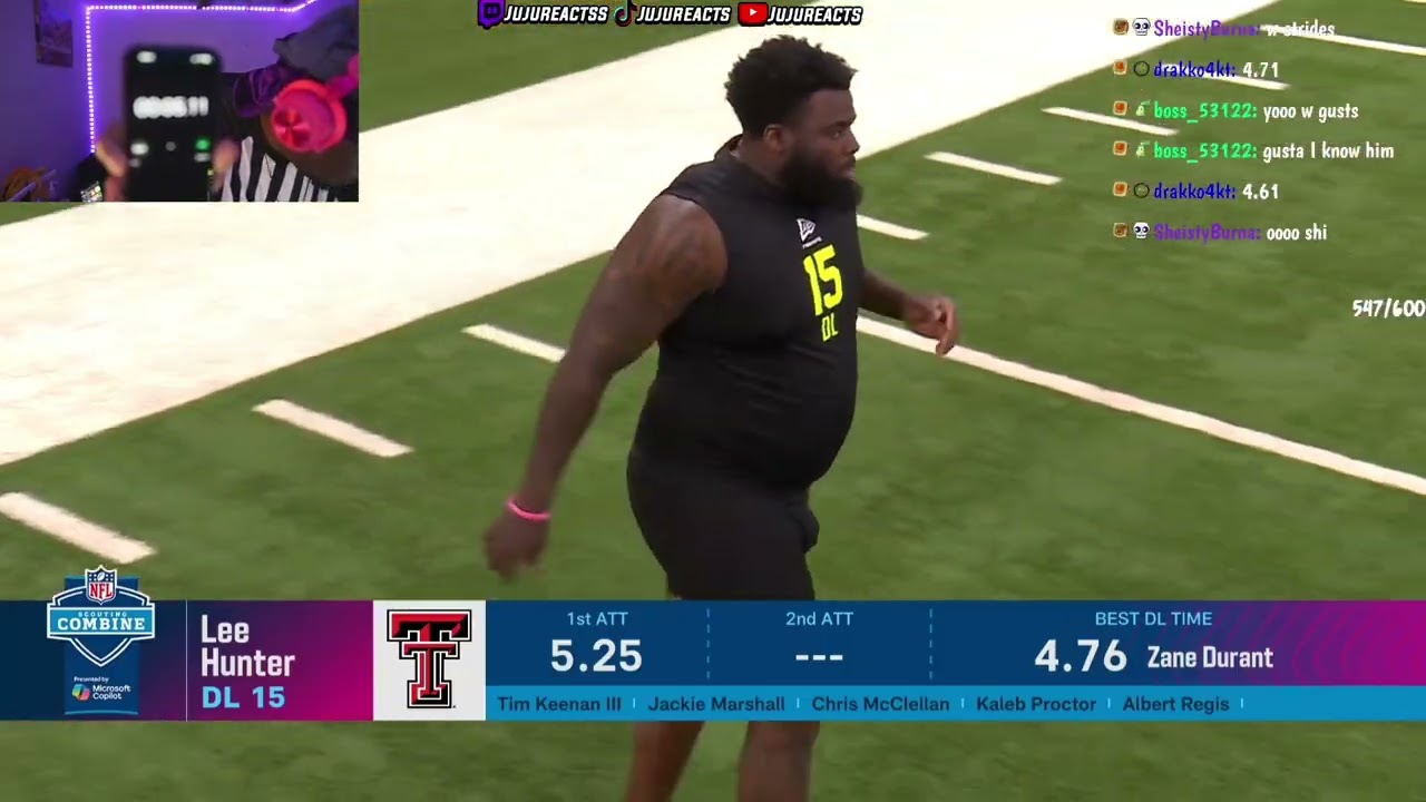 JuJuReacts To The 2026 NFL Combine | DL 40 Yard Dash