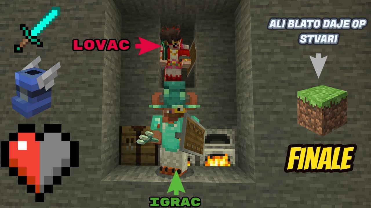 Minecraft Igrac VS Lovac Ali Blato Daje OP Stvari FINALE