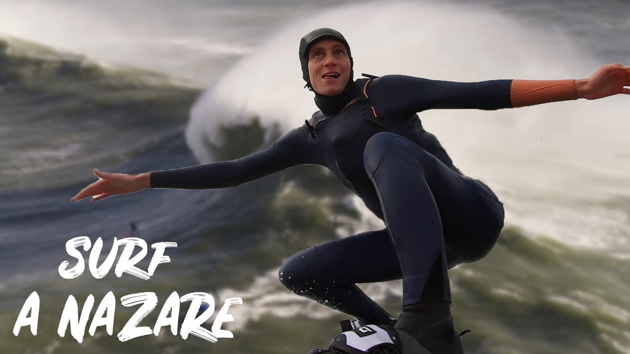 1&egrave;re session de SURF de GROSSES VAGUES &agrave; NAZARE Ep 17