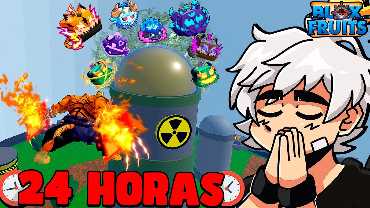 PASSEI 24 HORAS⏰FAZENDO FACTORY USANDO A TIGER NO BLOX FRUITS!!🐯❄️