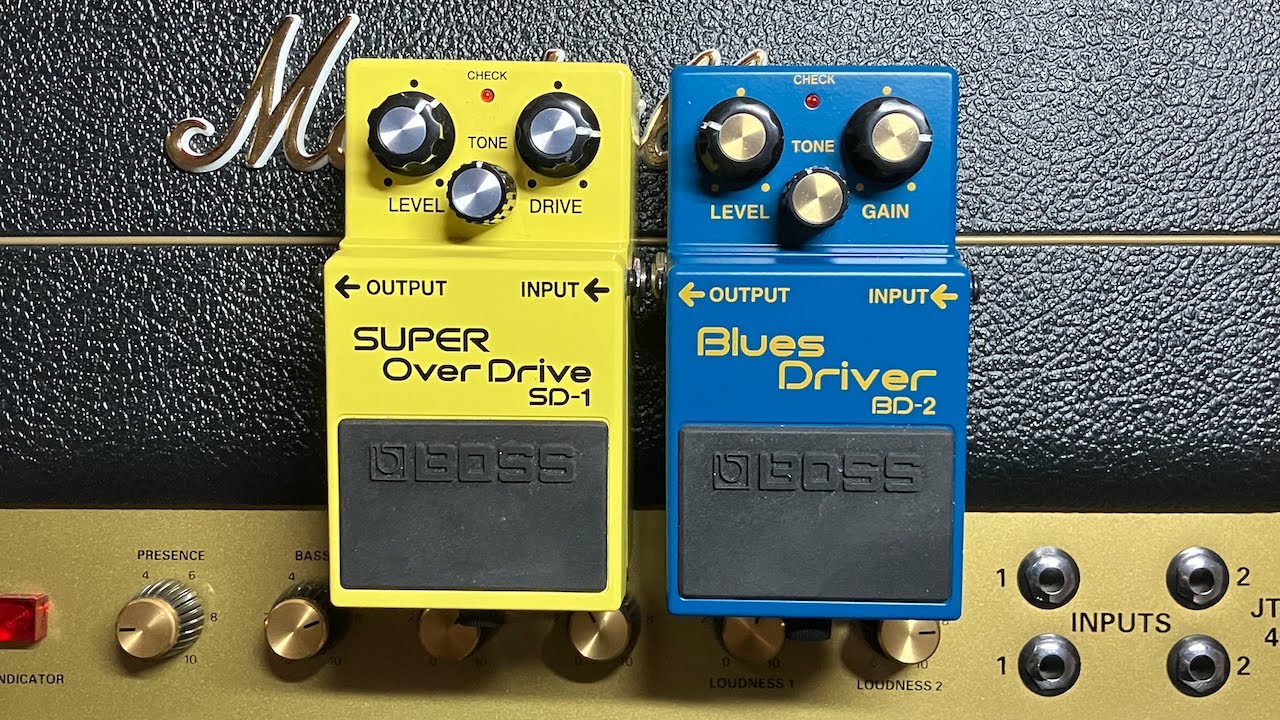 BOSS SD-1 OverDrive vs BOSS BD-2 Blues Driver into a Marshall JTM-45