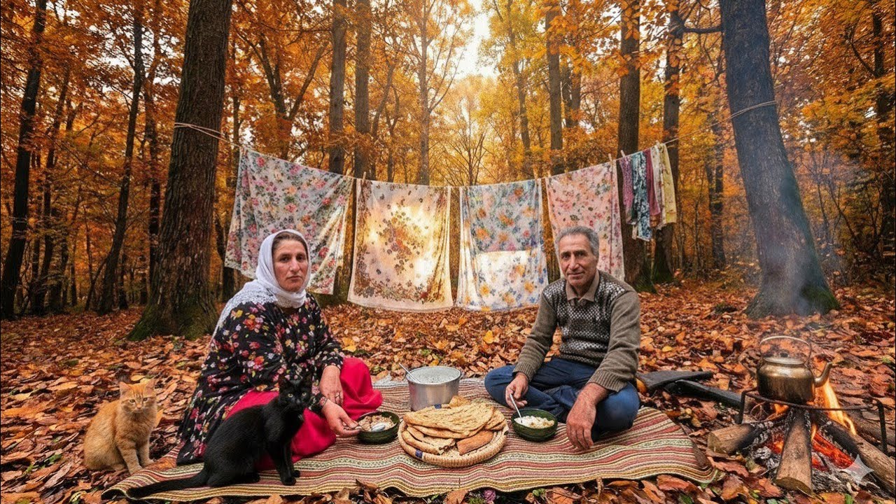 🔥 Traditional Village Breakfast in the Forest | A Peaceful Morning in Iran