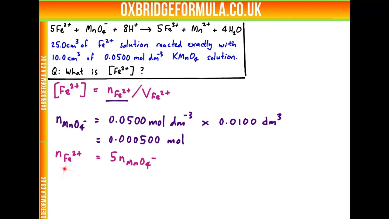 BMAT 2019 Section 2 - Q18 Chem - Titration - Worked Solution