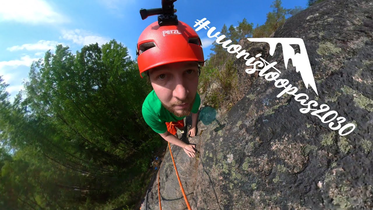 Top rope rock climbing Ristinolla grade 5 Reventeenvuori Iitti Finland 26th of May 2024