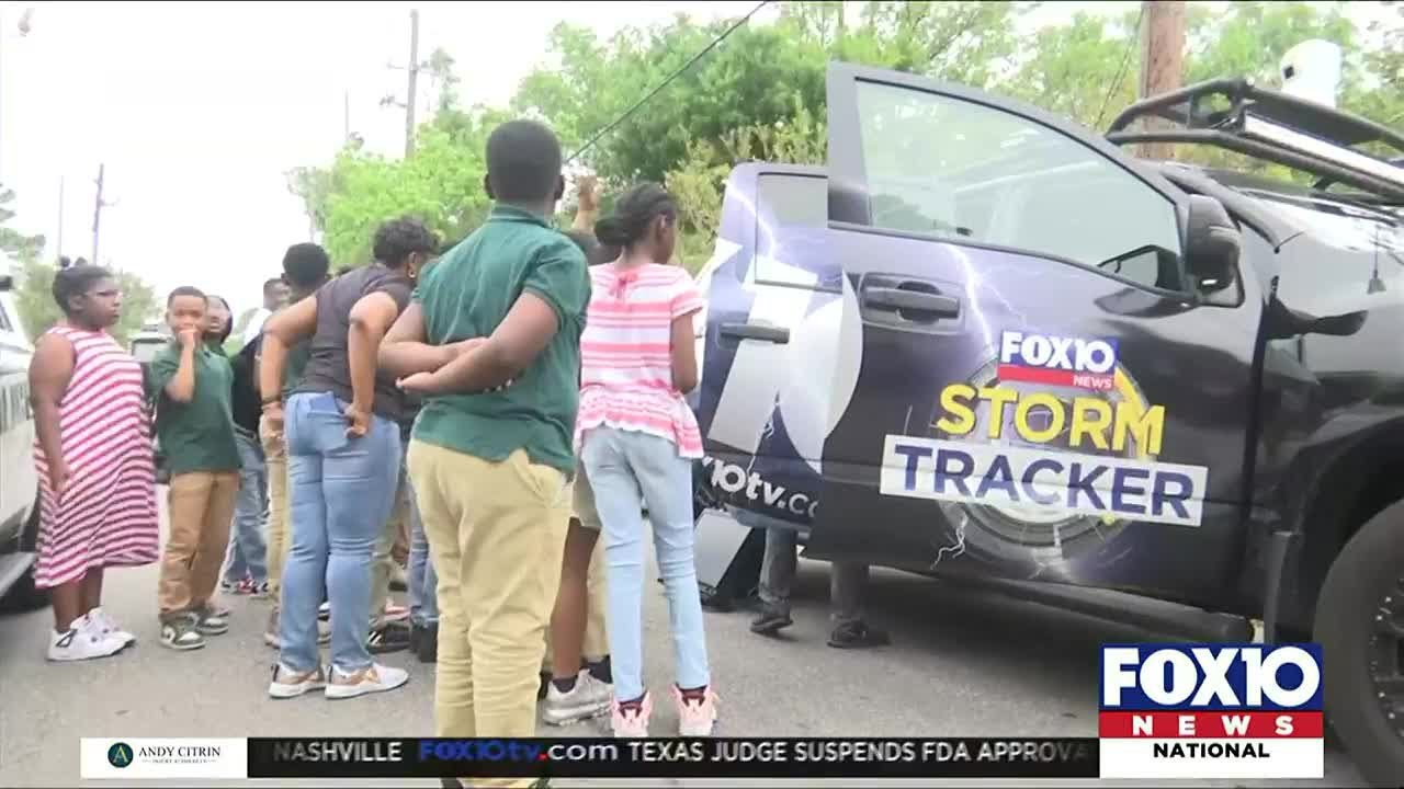 FOX10 STORMTracker rolls up to Leinkauf Elementary Touch a Truck event